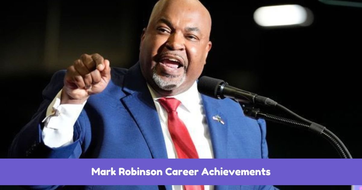 Mark Robinson speaking at a political rally in North Carolina